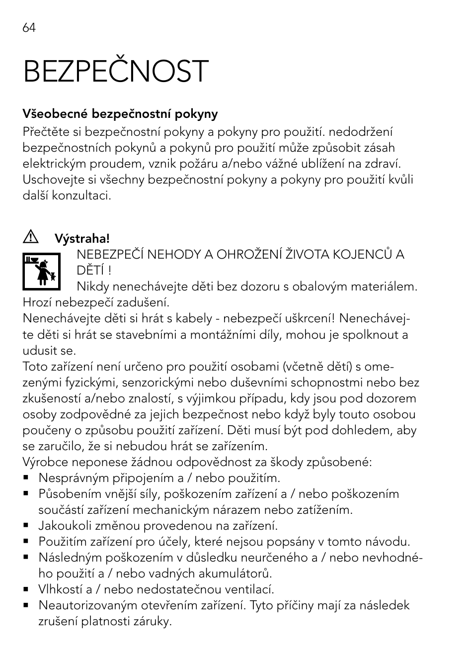 Bezpečnost | AEG Automatic Charger AG 1208 User Manual | Page 64 / 88