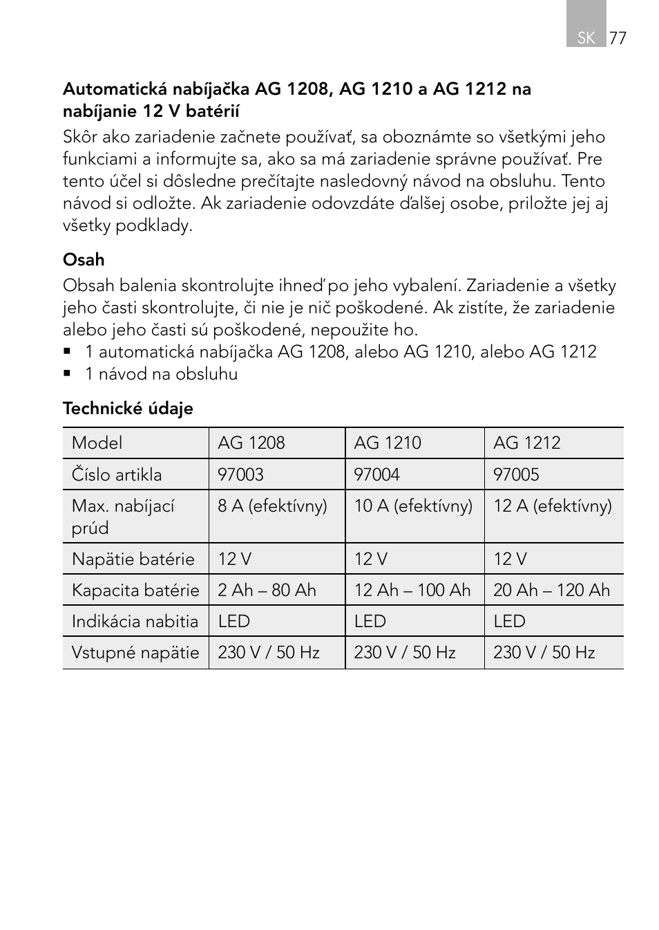 AEG Automatic Charger AG 1208 User Manual | Page 77 / 88