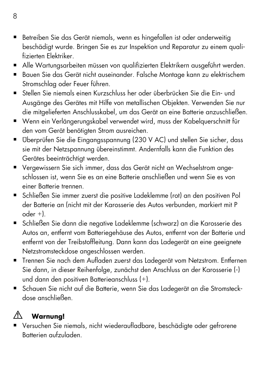 AEG Automatic Charger AG 1208 User Manual | Page 8 / 88