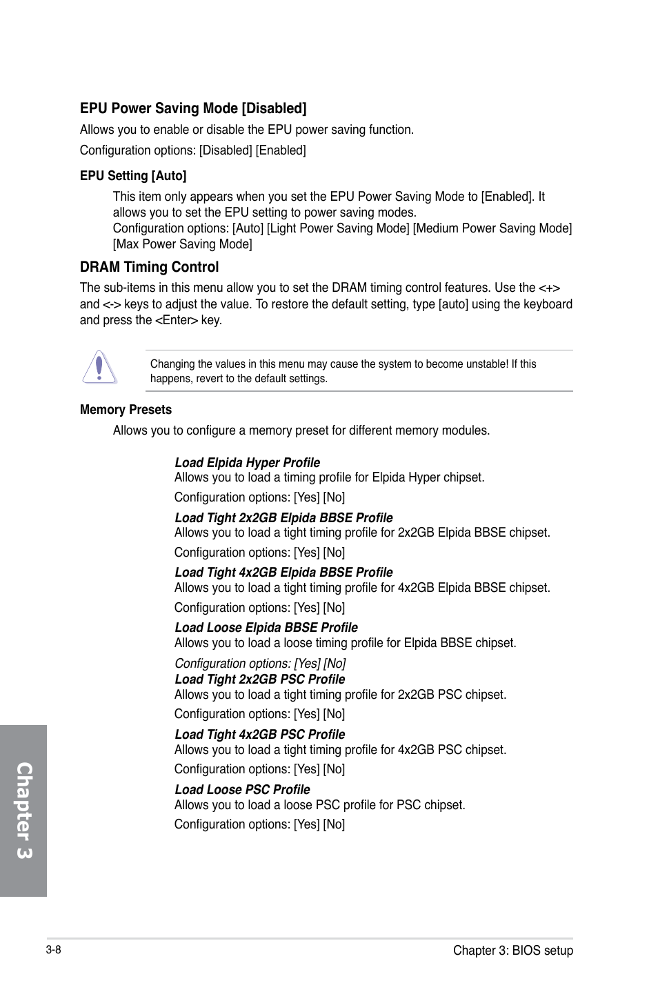 Chapter 3 | Asus MAXIMUS V E7627 User Manual | Page 104 / 246