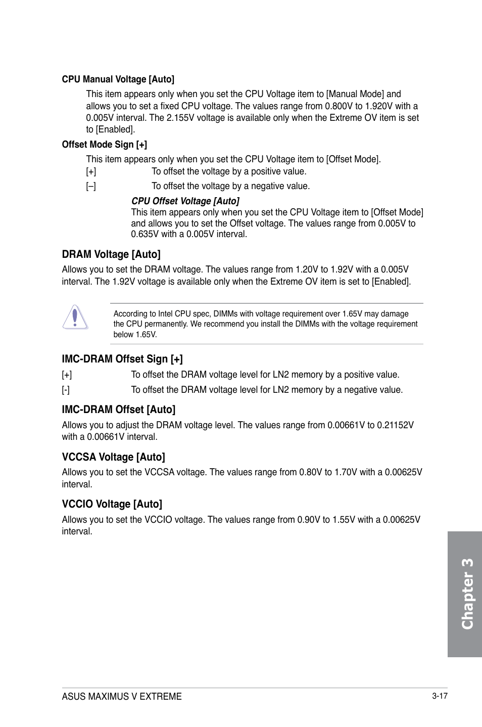 Chapter 3 | Asus MAXIMUS V E7627 User Manual | Page 113 / 246