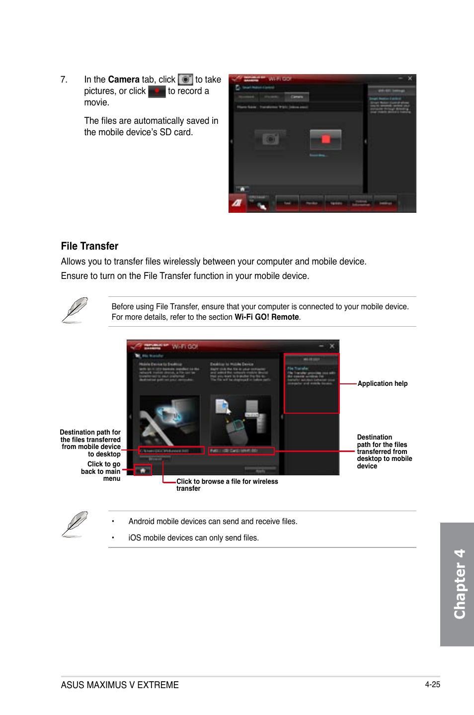 Chapter 4, File transfer | Asus MAXIMUS V E7627 User Manual | Page 175 / 246
