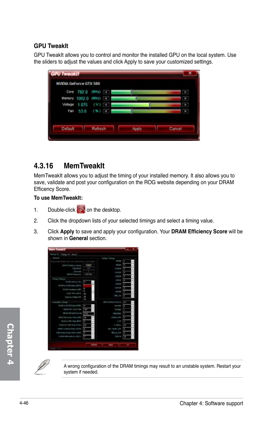 16 memtweakit, Memtweakit -46, Chapter 4 | Asus MAXIMUS V E7627 User Manual | Page 196 / 246
