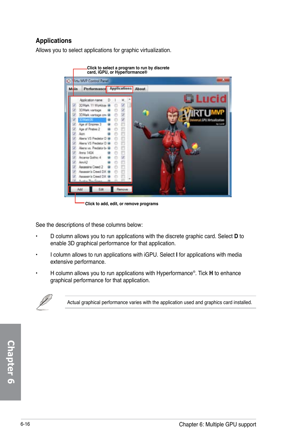 Chapter 6 | Asus MAXIMUS V E7627 User Manual | Page 226 / 246