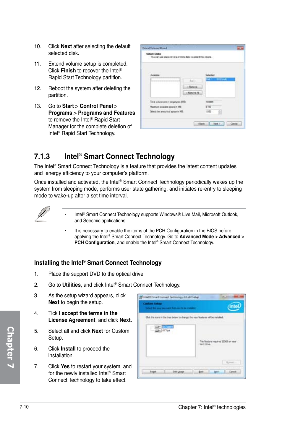 3 intel® smart connect technology, Intel, Smart connect technology -10 | Chapter 7, 3 intel, Smart connect technology | Asus MAXIMUS V E7627 User Manual | Page 236 / 246