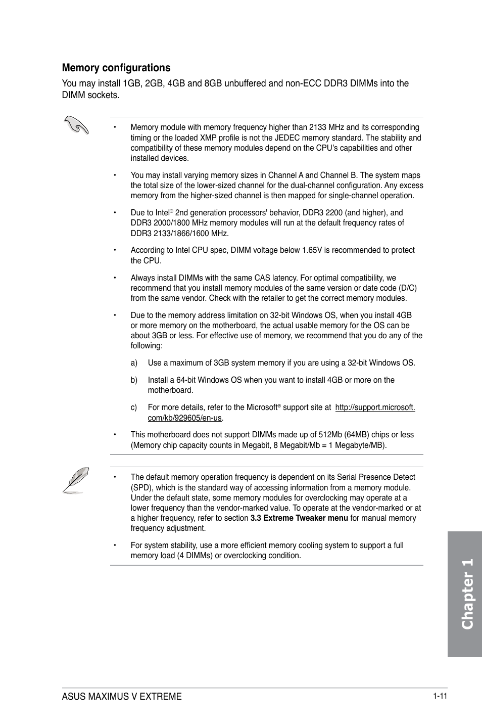 Chapter 1 | Asus MAXIMUS V E7627 User Manual | Page 27 / 246