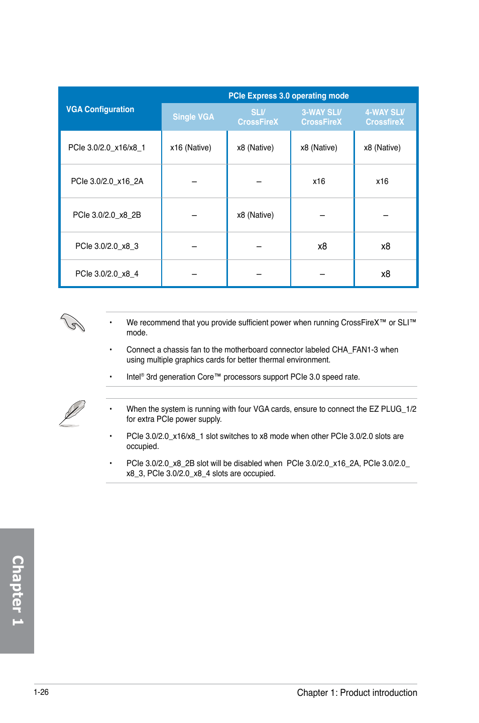 Chapter 1 | Asus MAXIMUS V E7627 User Manual | Page 42 / 246