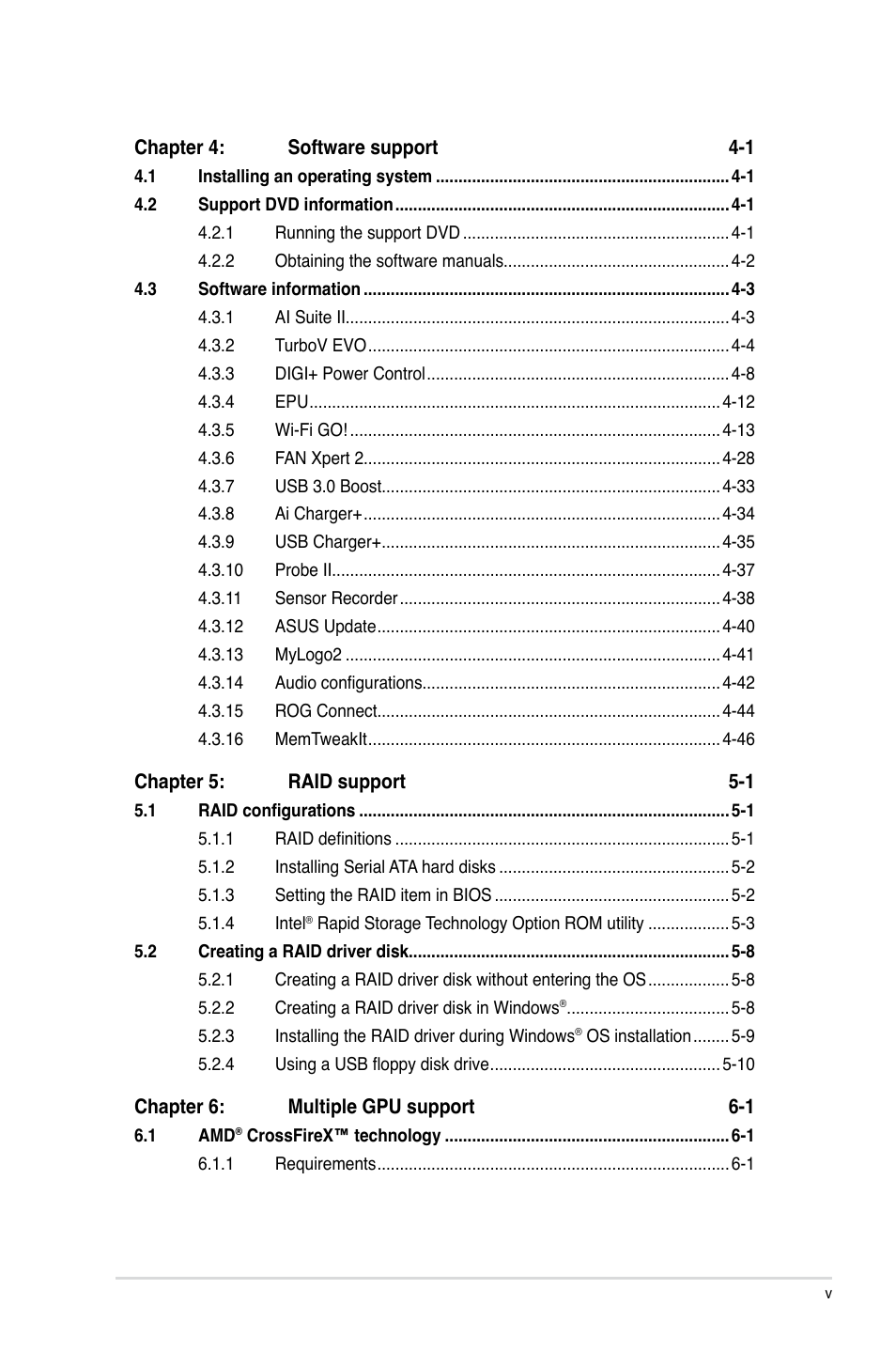 Asus MAXIMUS V E7627 User Manual | Page 5 / 246