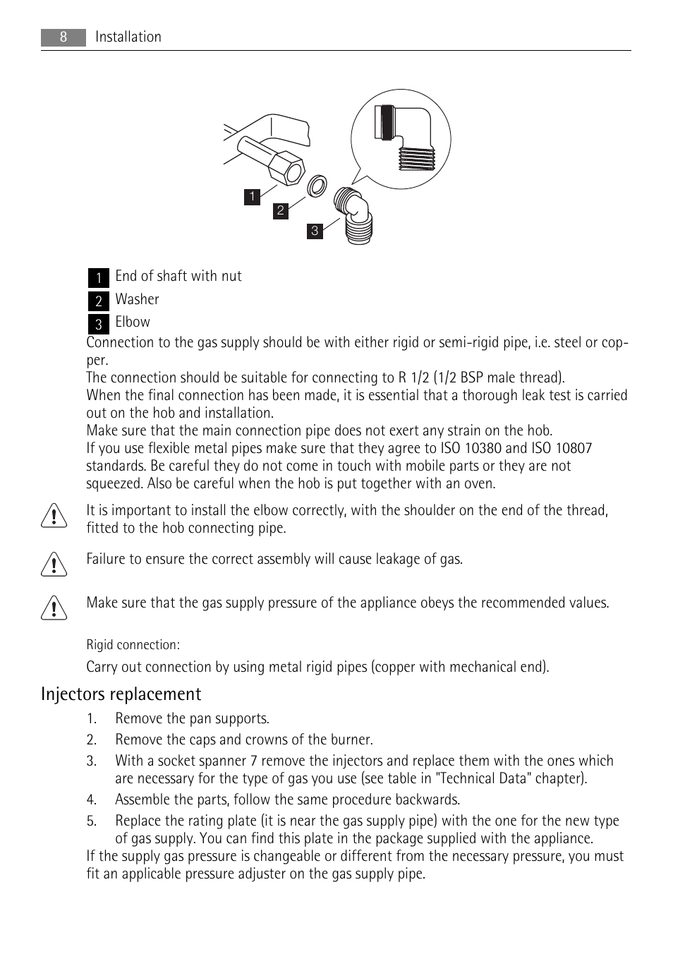 Injectors replacement | AEG HG956440SM User Manual | Page 8 / 24