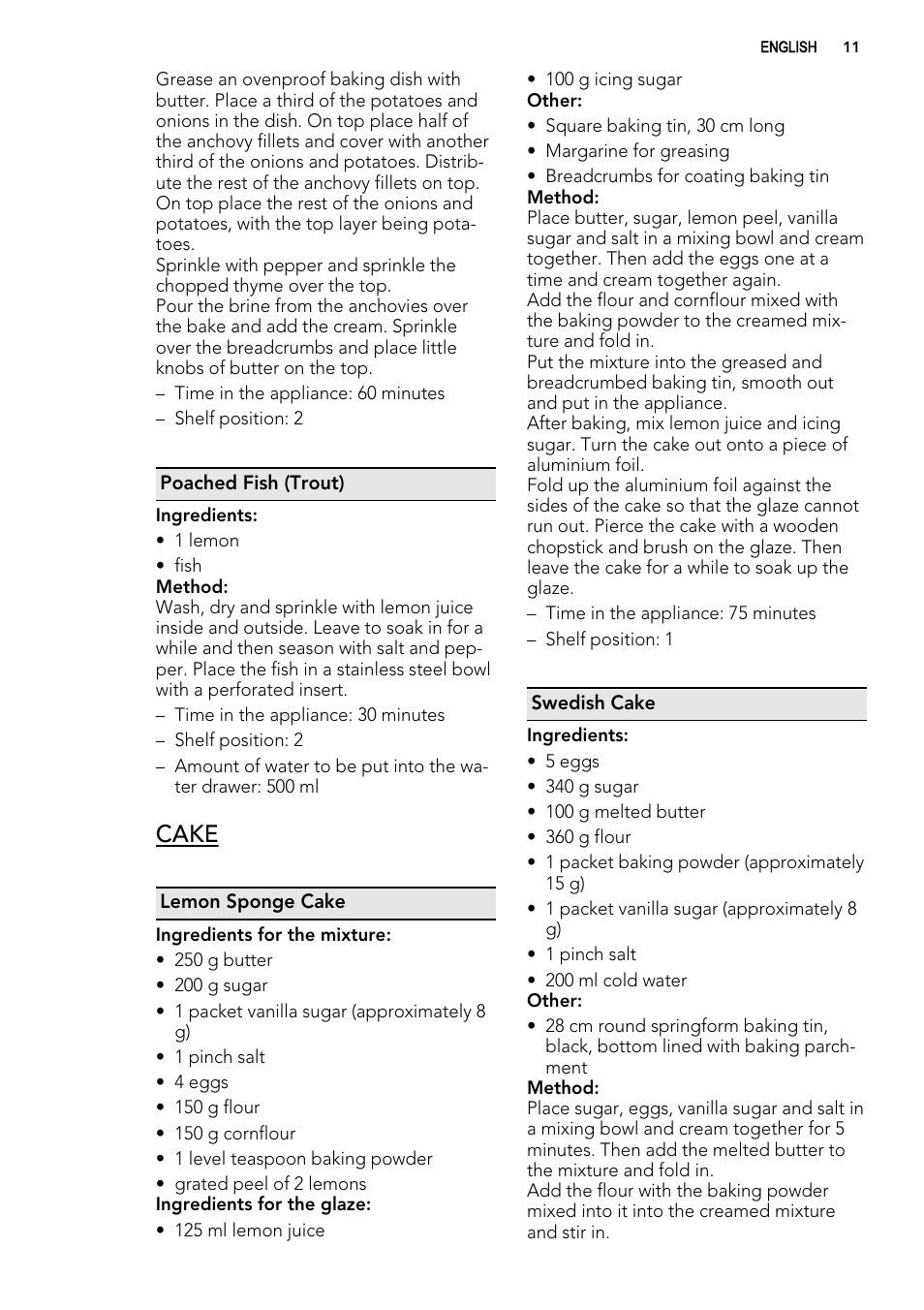 Cake | AEG KS8100001M User Manual | Page 11 / 28