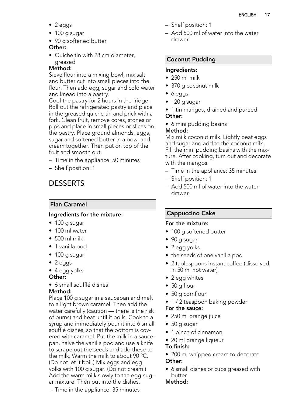 Desserts | AEG KS8100001M User Manual | Page 17 / 28