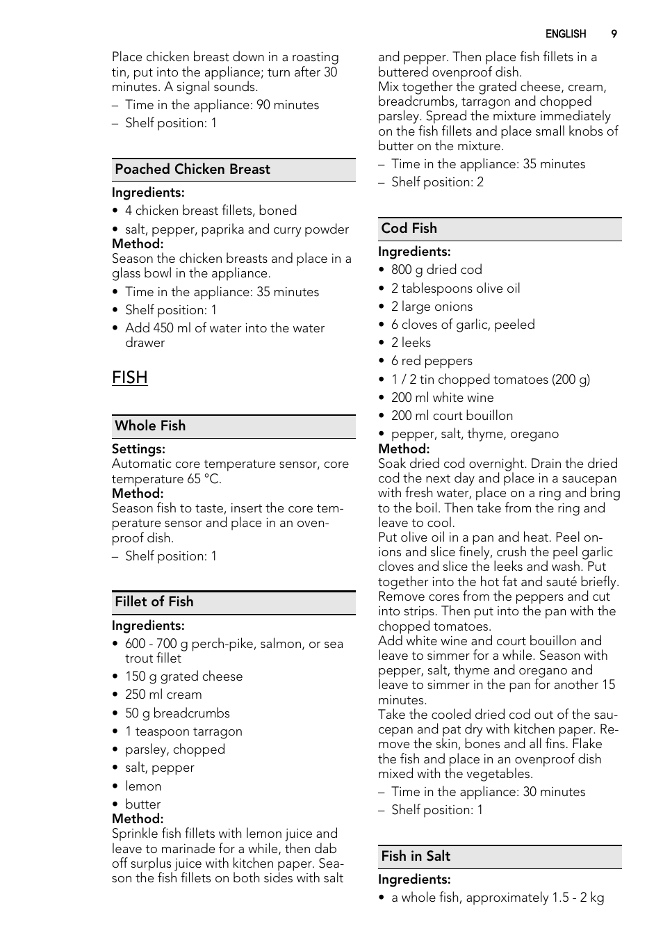Fish | AEG KS8100001M User Manual | Page 9 / 28