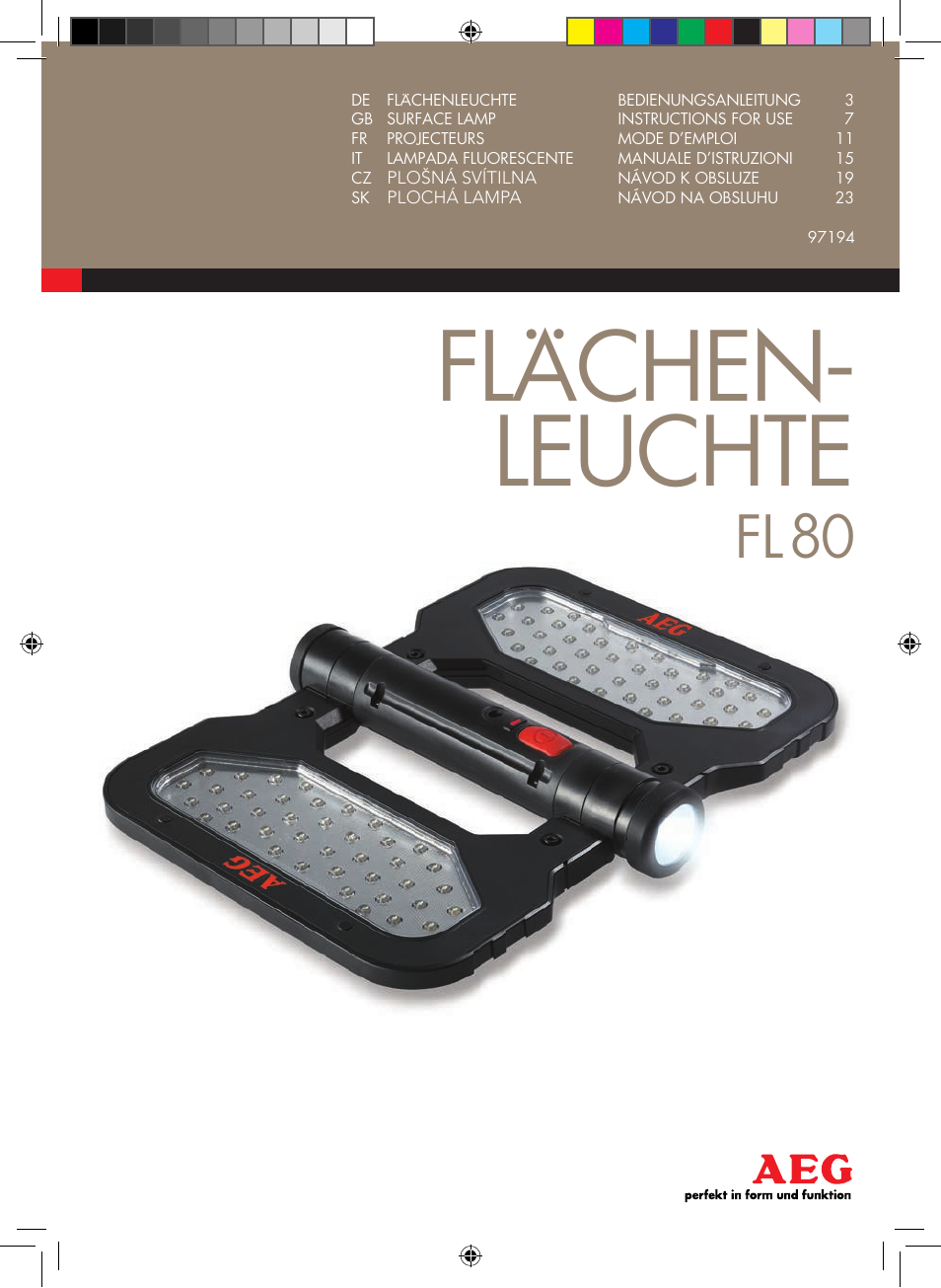 AEG Surface light FL 80 User Manual | 26 pages