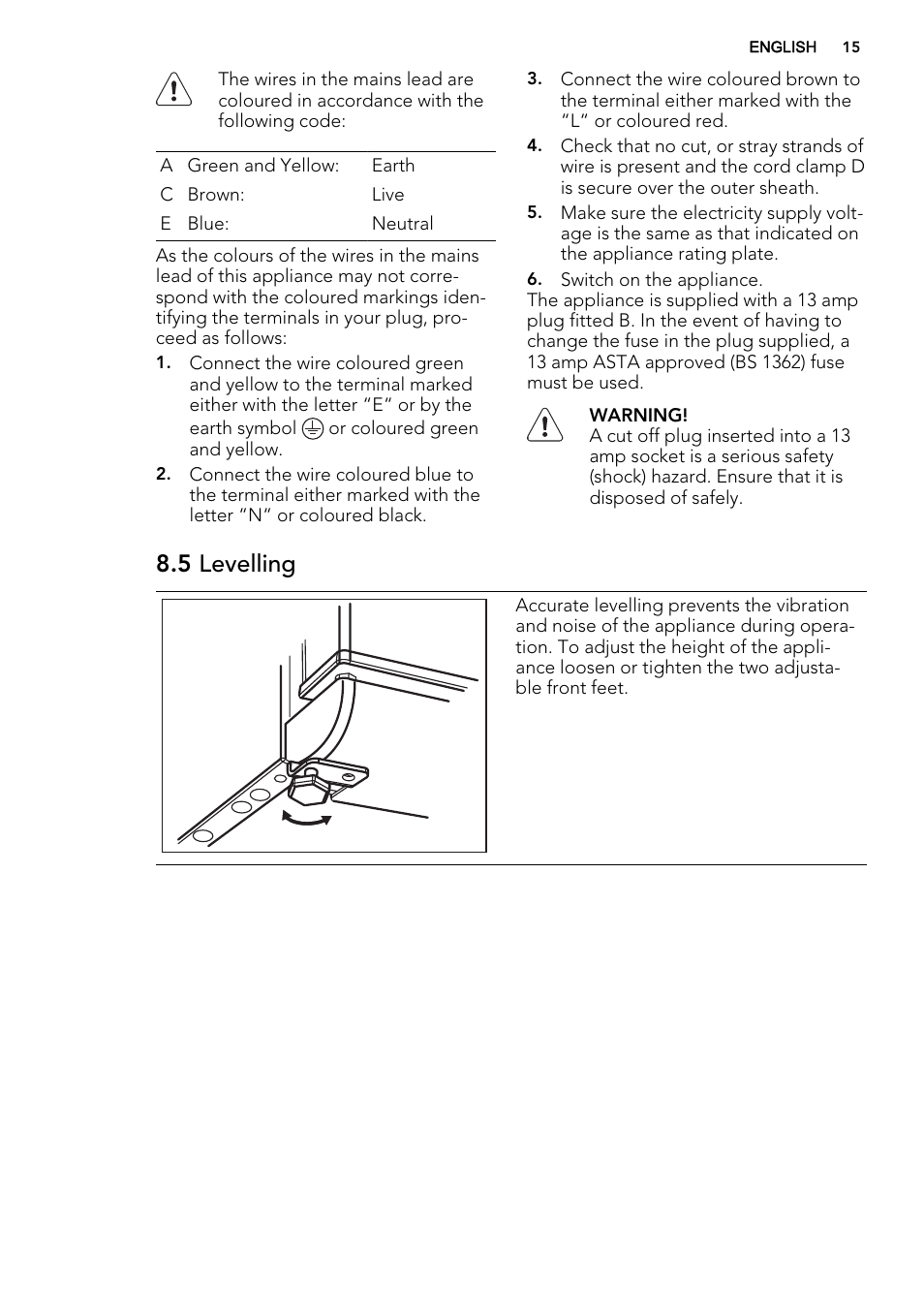 5 levelling | AEG A81000TNW0 User Manual | Page 15 / 24