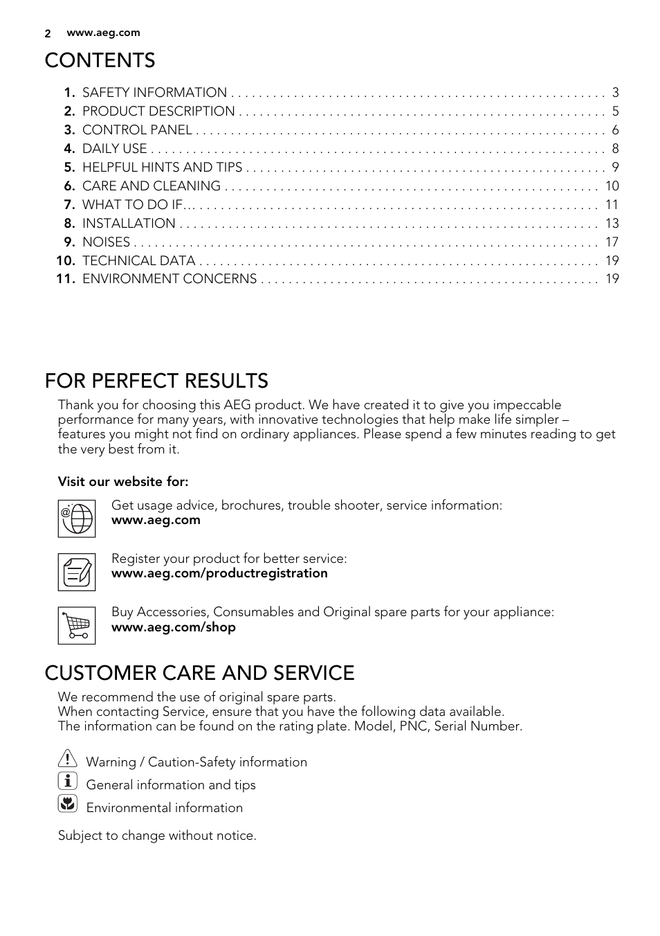 AEG A81000TNW0 User Manual | Page 2 / 24