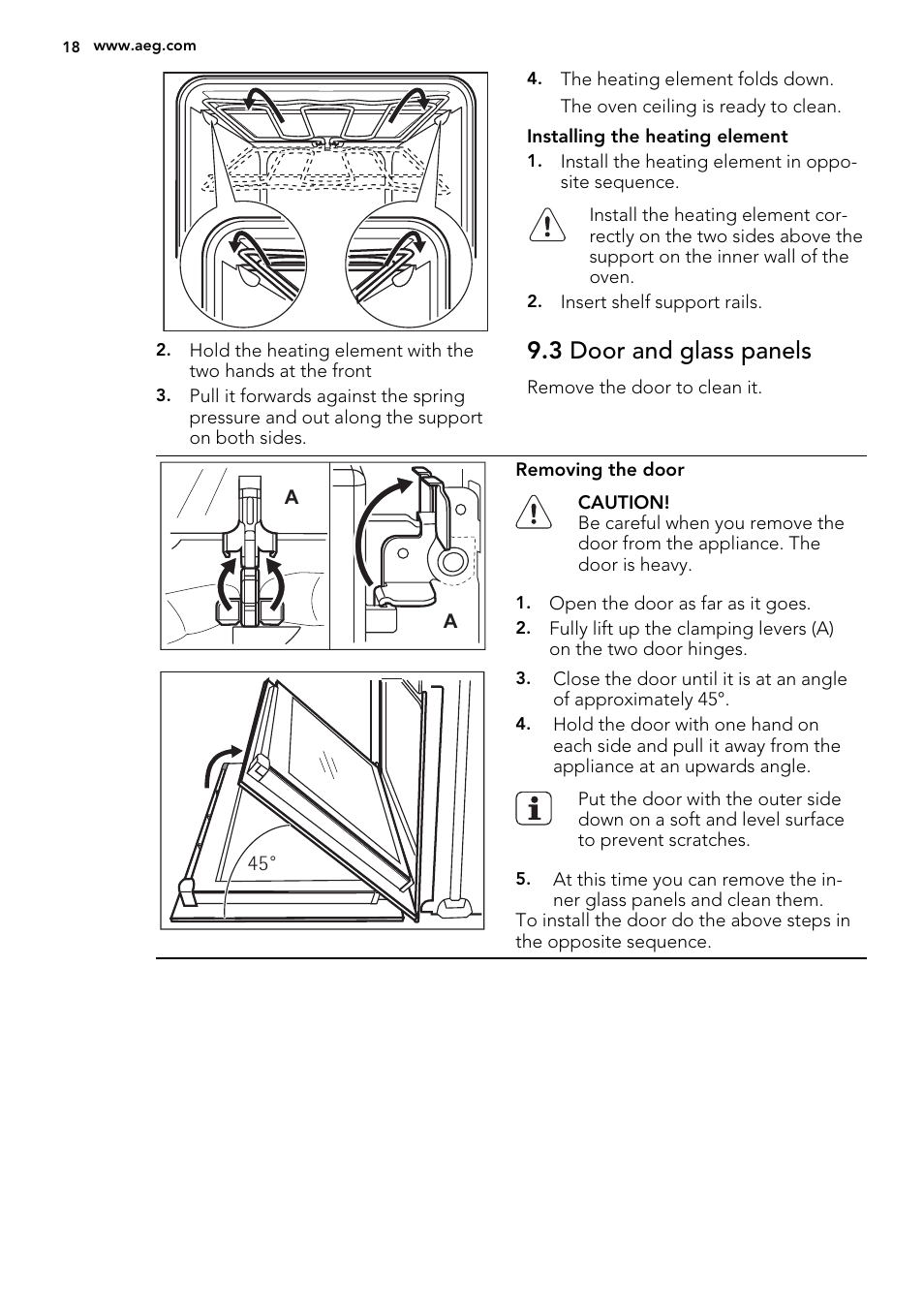 3 door and glass panels | AEG DC4003000M User Manual | Page 18 / 28