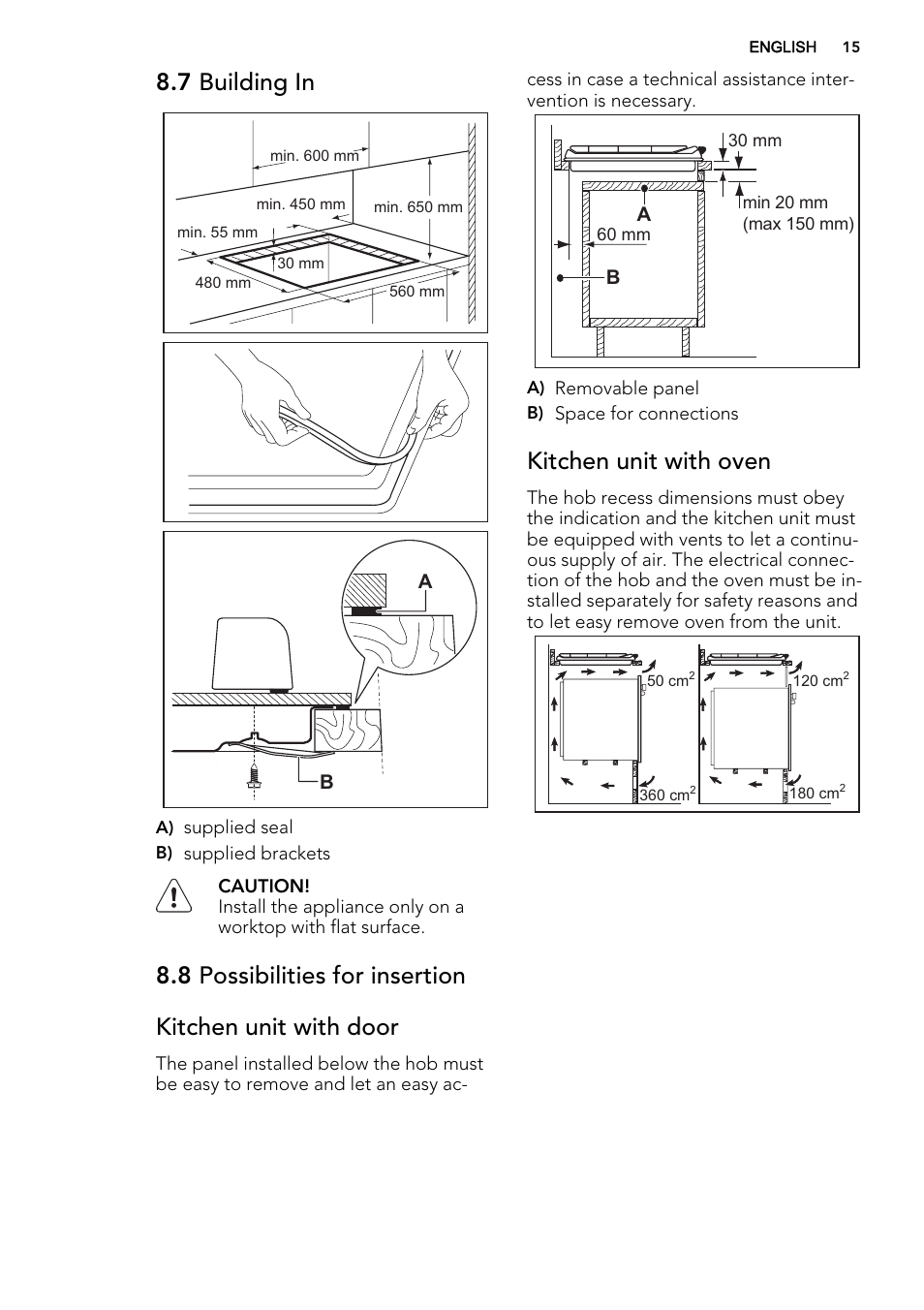 7 building in, Kitchen unit with oven | AEG HG755440SM User Manual | Page 15 / 20