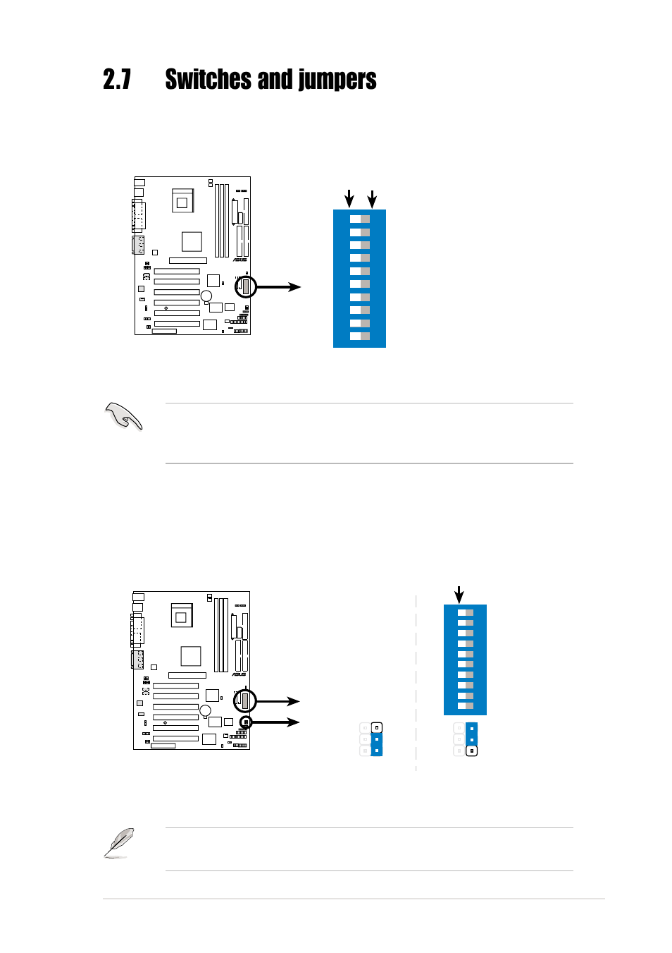 7 switches and jumpers, Asus p4b motherboard user guide 2-17 | Asus P4B User Manual | Page 39 / 128