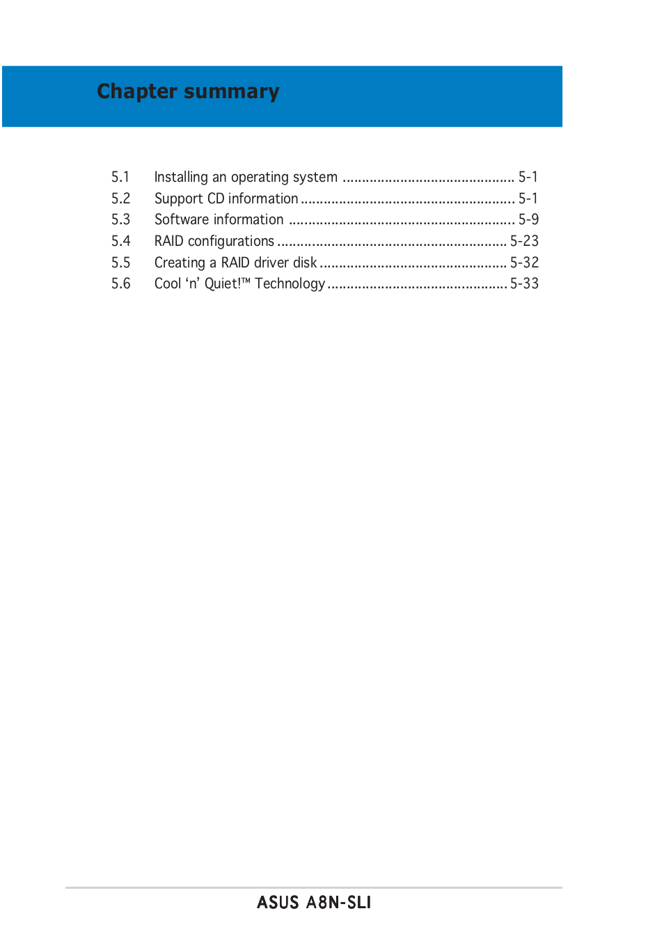 Chapter summary | Asus A8N-SLI User Manual | Page 106 / 152