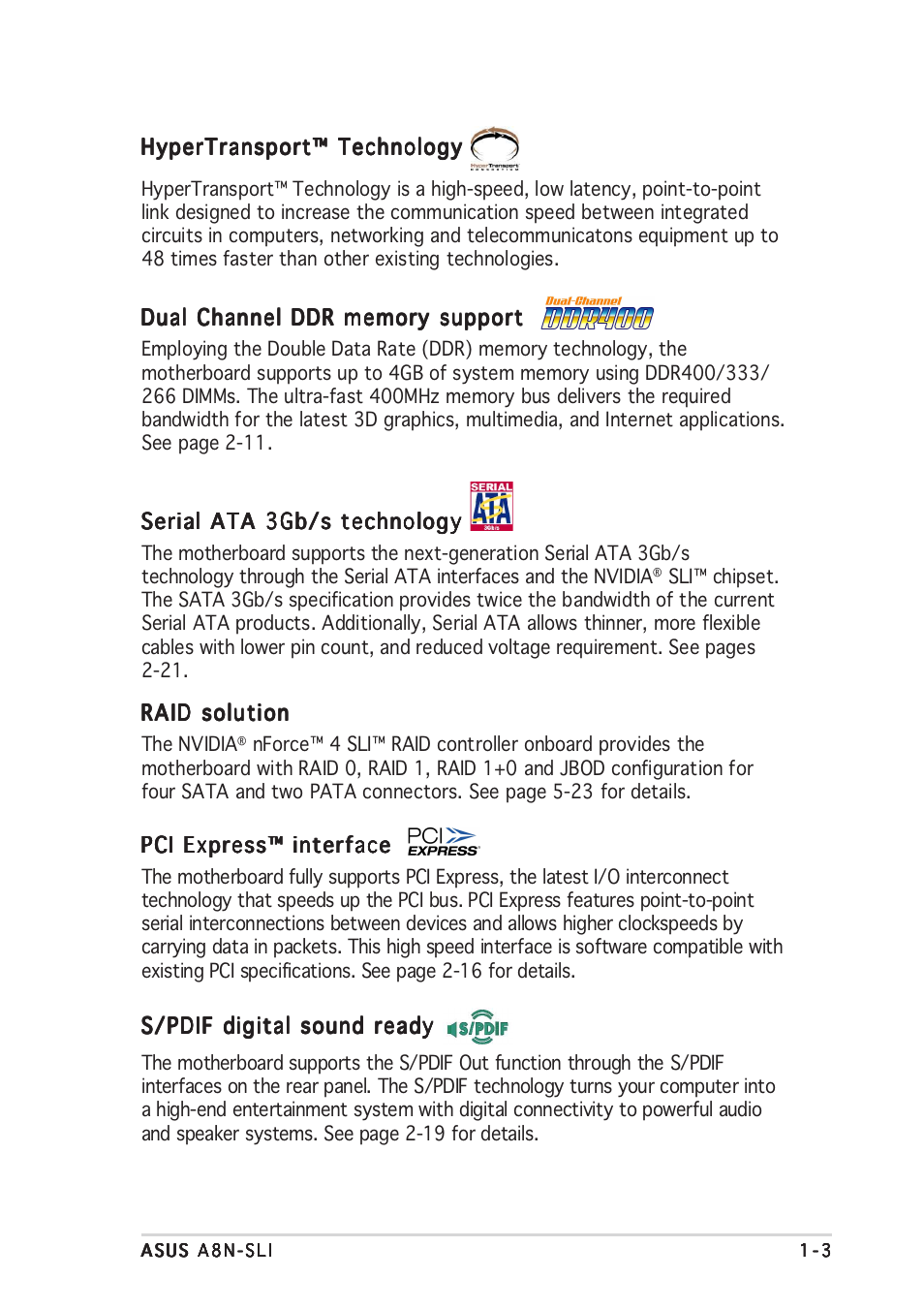 Asus A8N-SLI User Manual | Page 19 / 152