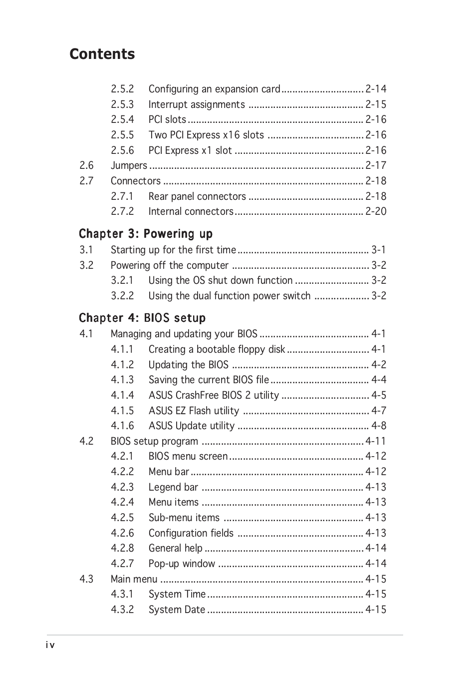 Asus A8N-SLI User Manual | Page 4 / 152