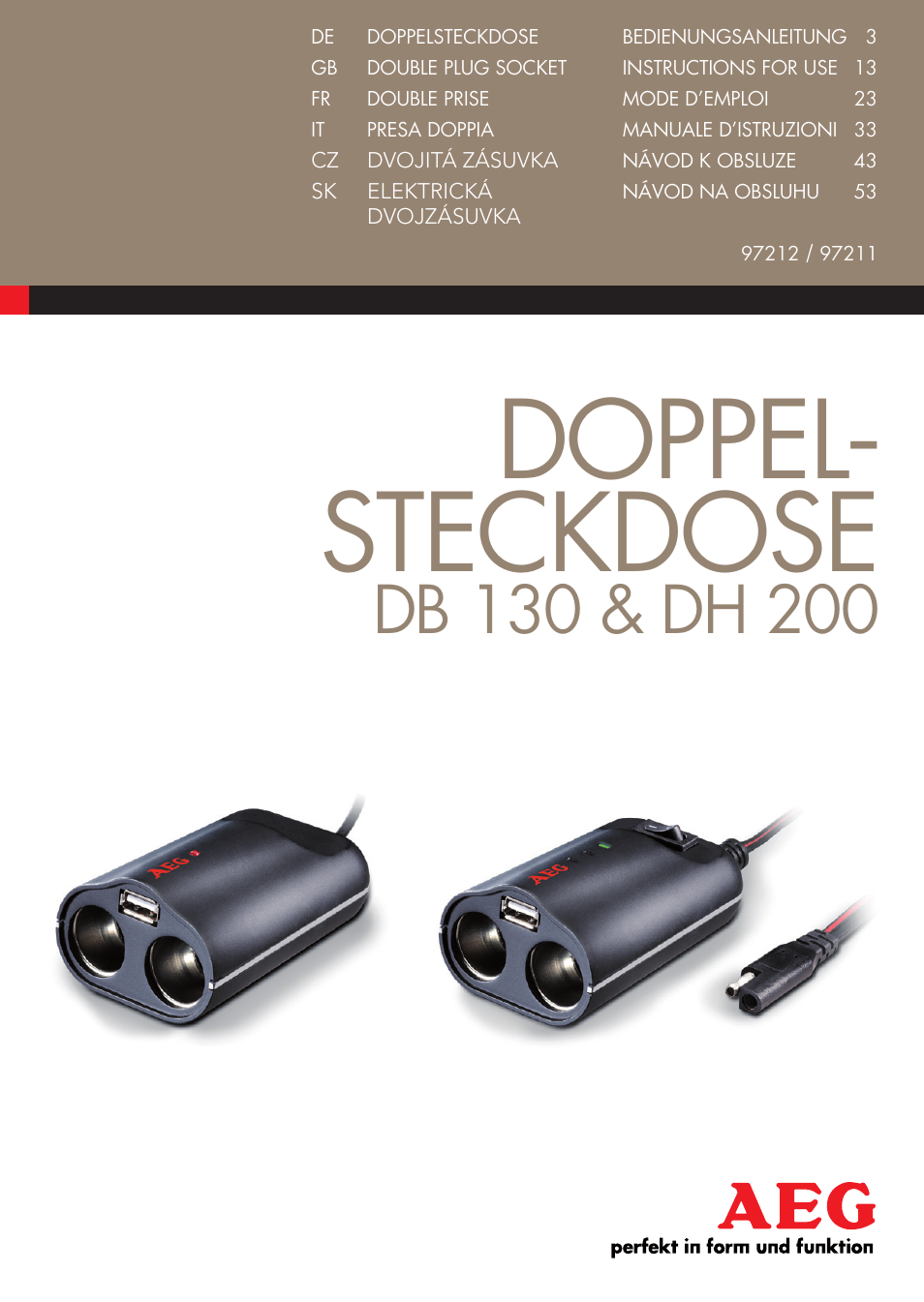 AEG Double Plug Socket DH 200 User Manual | 32 pages