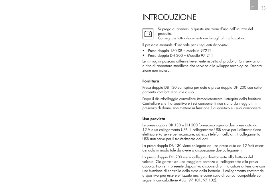 Introduzione | AEG Double Plug Socket DH 200 User Manual | Page 17 / 32