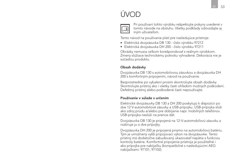 Úvod | AEG Double Plug Socket DH 200 User Manual | Page 27 / 32