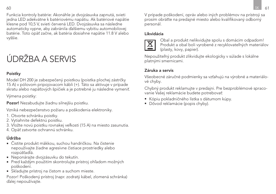 Údržba a servis | AEG Double Plug Socket DH 200 User Manual | Page 31 / 32