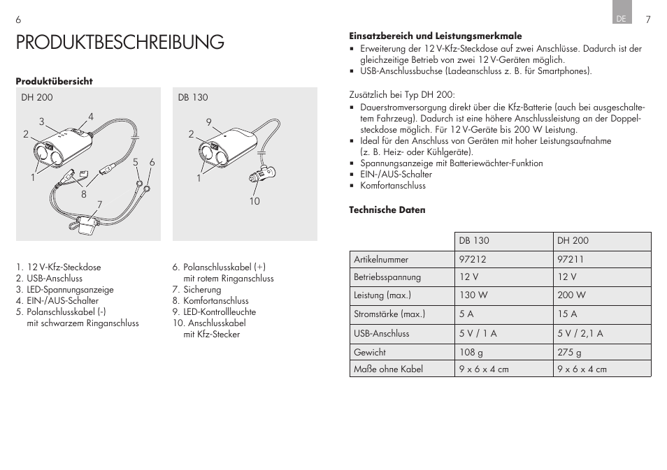 Produktbeschreibung | AEG Double Plug Socket DH 200 User Manual | Page 4 / 32