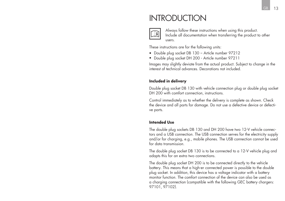 Introduction | AEG Double Plug Socket DH 200 User Manual | Page 7 / 32