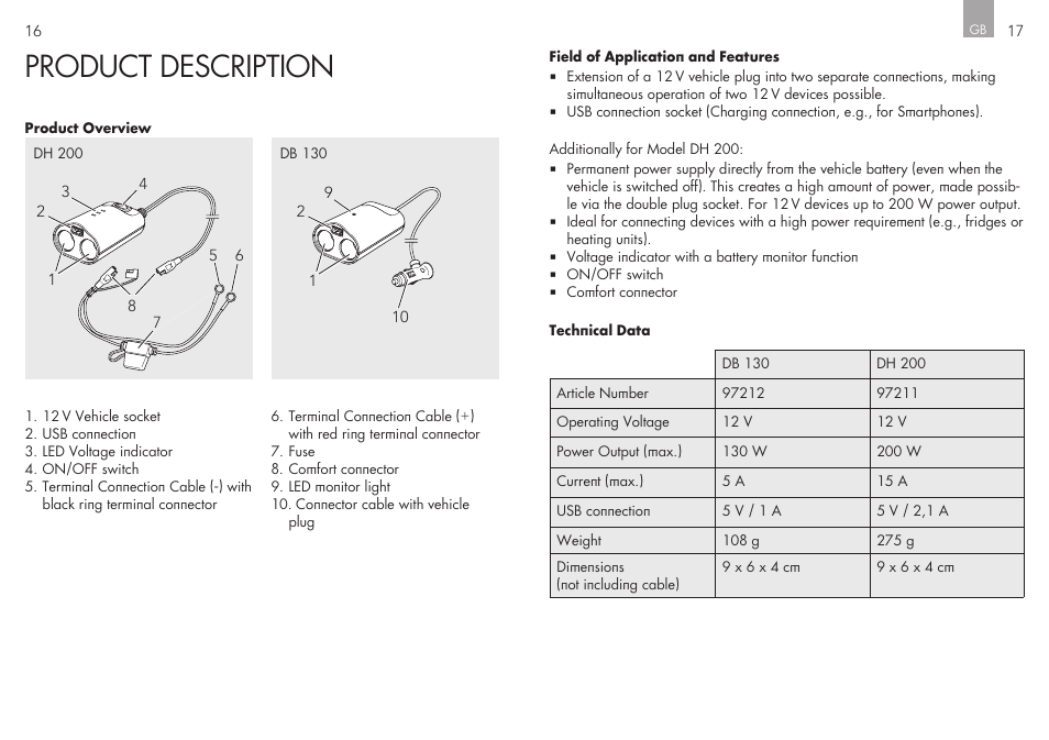 Product description | AEG Double Plug Socket DH 200 User Manual | Page 9 / 32