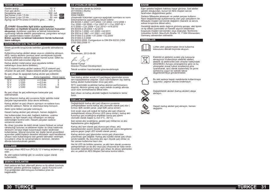30 31 türkçe türkçe | AEG OMNI 12C User Manual | Page 16 / 31