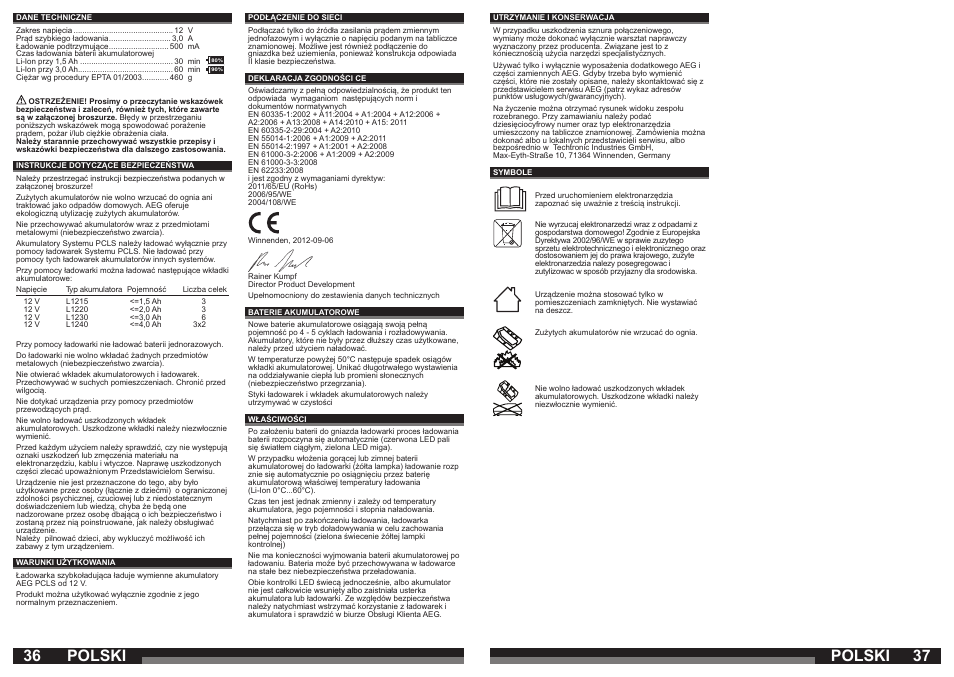 36 37 polski polski | AEG OMNI 12C User Manual | Page 19 / 31