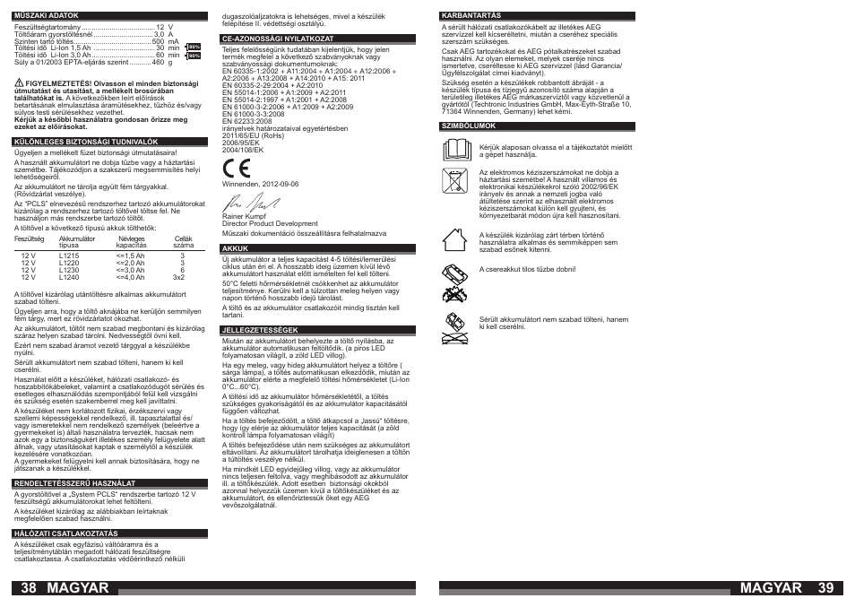 38 39 magyar magyar | AEG OMNI 12C User Manual | Page 20 / 31
