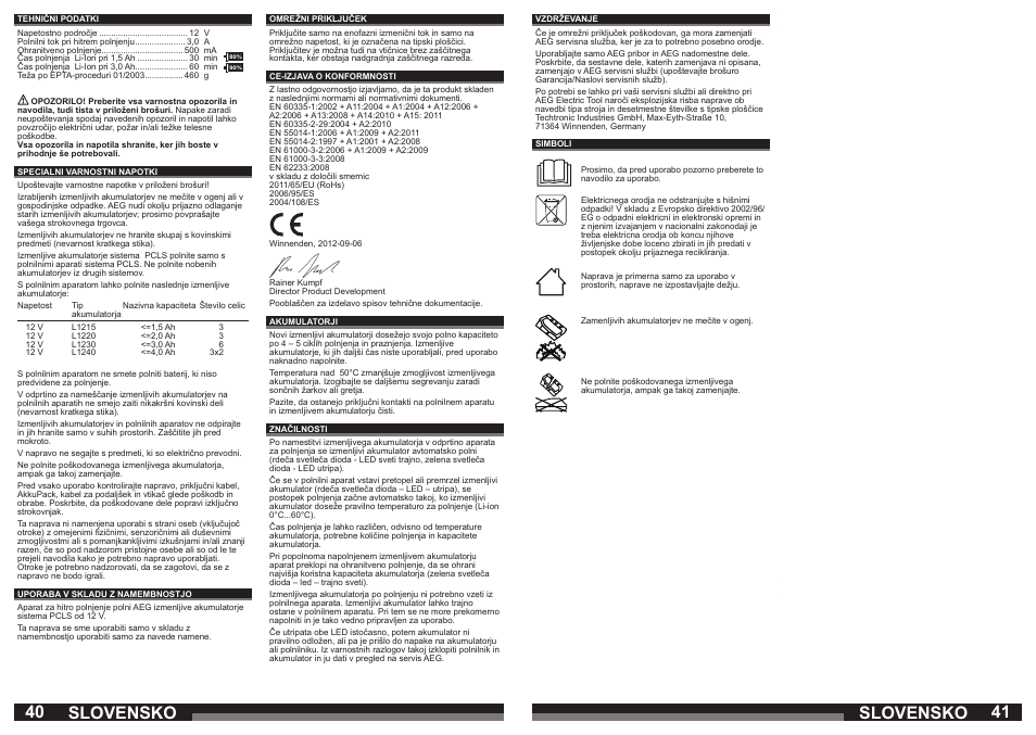 Slovensko | AEG OMNI 12C User Manual | Page 21 / 31
