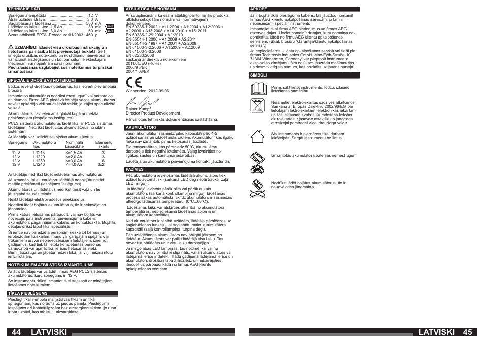 44 45 latviski latviski | AEG OMNI 12C User Manual | Page 23 / 31