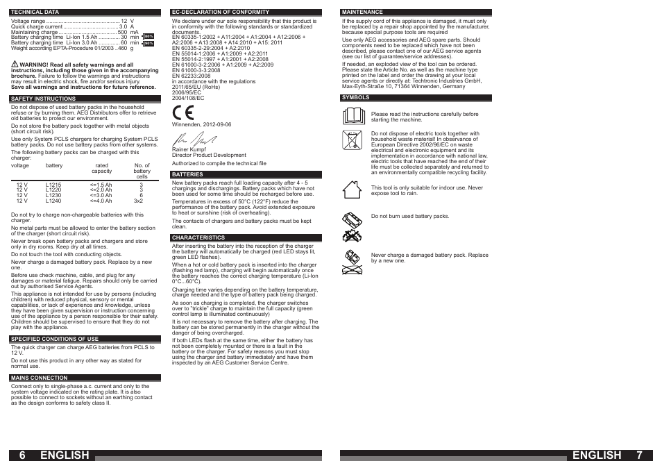 English | AEG OMNI 12C User Manual | Page 4 / 31