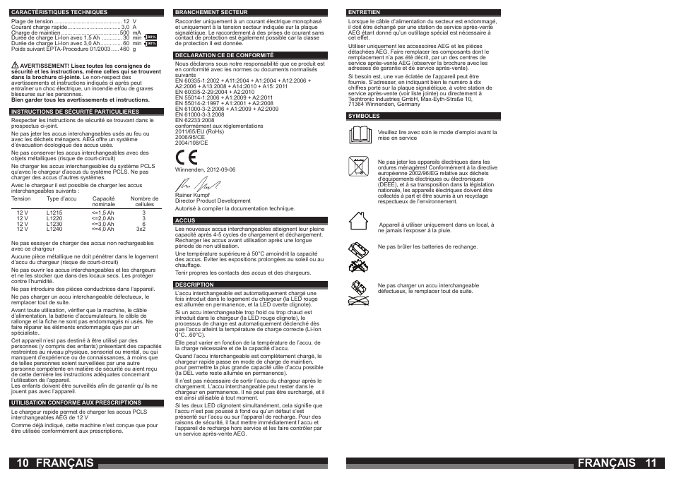 Français | AEG OMNI 12C User Manual | Page 6 / 31