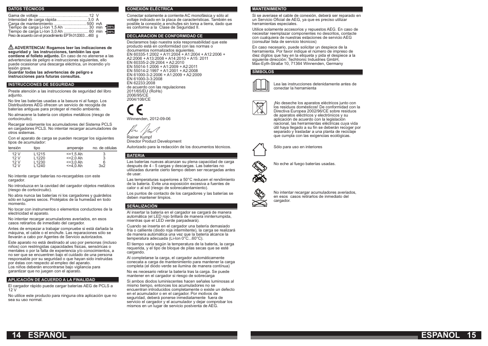 14 15 español español | AEG OMNI 12C User Manual | Page 8 / 31