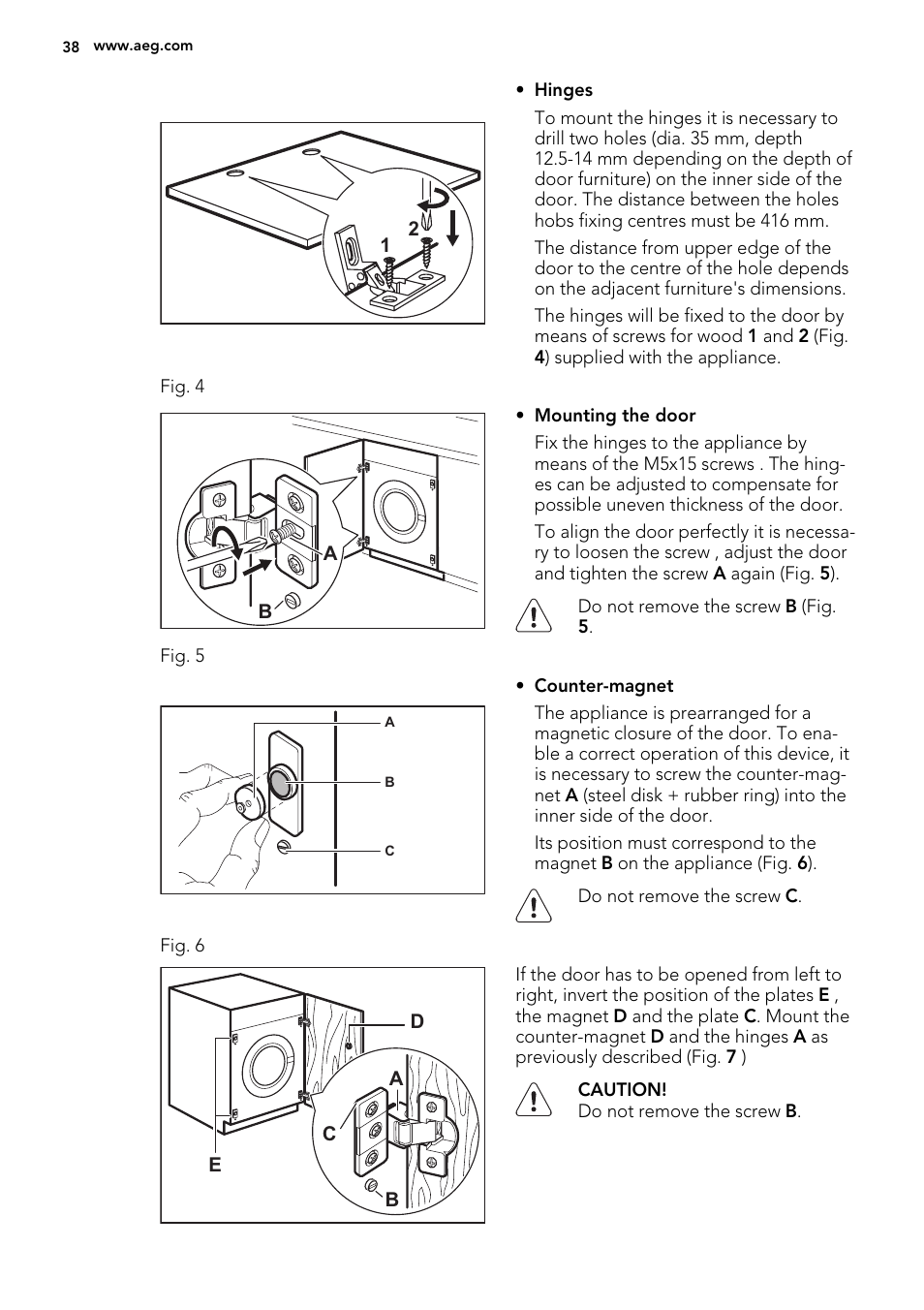 AEG L61470WDBI User Manual | Page 38 / 40