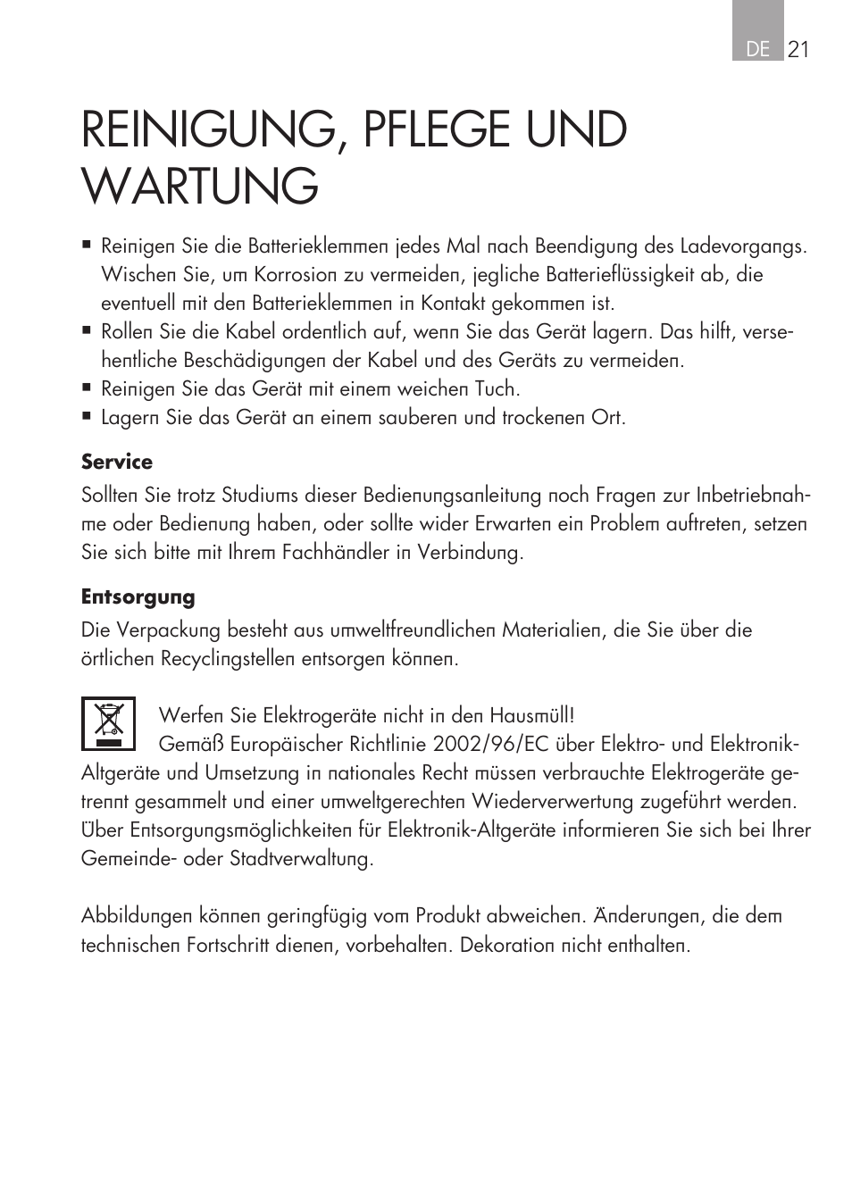 Reinigung, pflege und wartung | AEG CHARGING UNIT LM 1.5 User Manual | Page 21 / 124