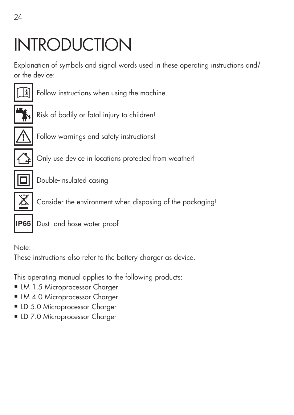 Introduction | AEG CHARGING UNIT LM 1.5 User Manual | Page 24 / 124