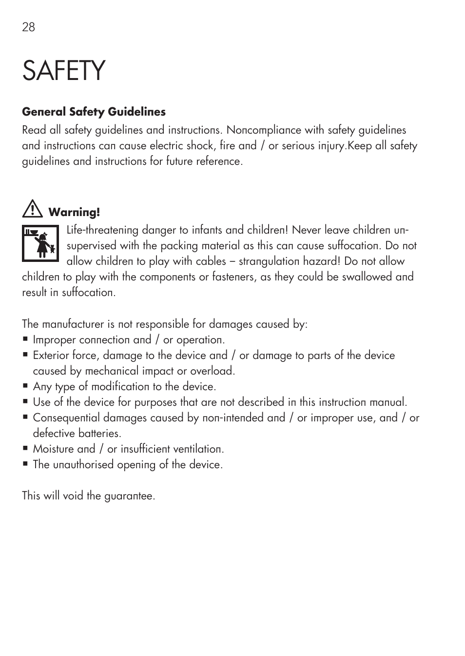 Safety | AEG CHARGING UNIT LM 1.5 User Manual | Page 28 / 124