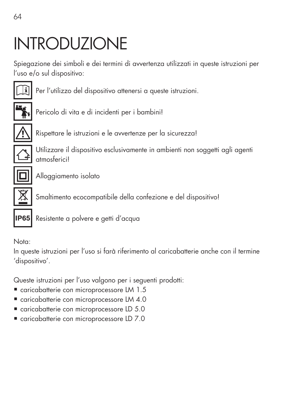 Introduzione | AEG CHARGING UNIT LM 1.5 User Manual | Page 64 / 124