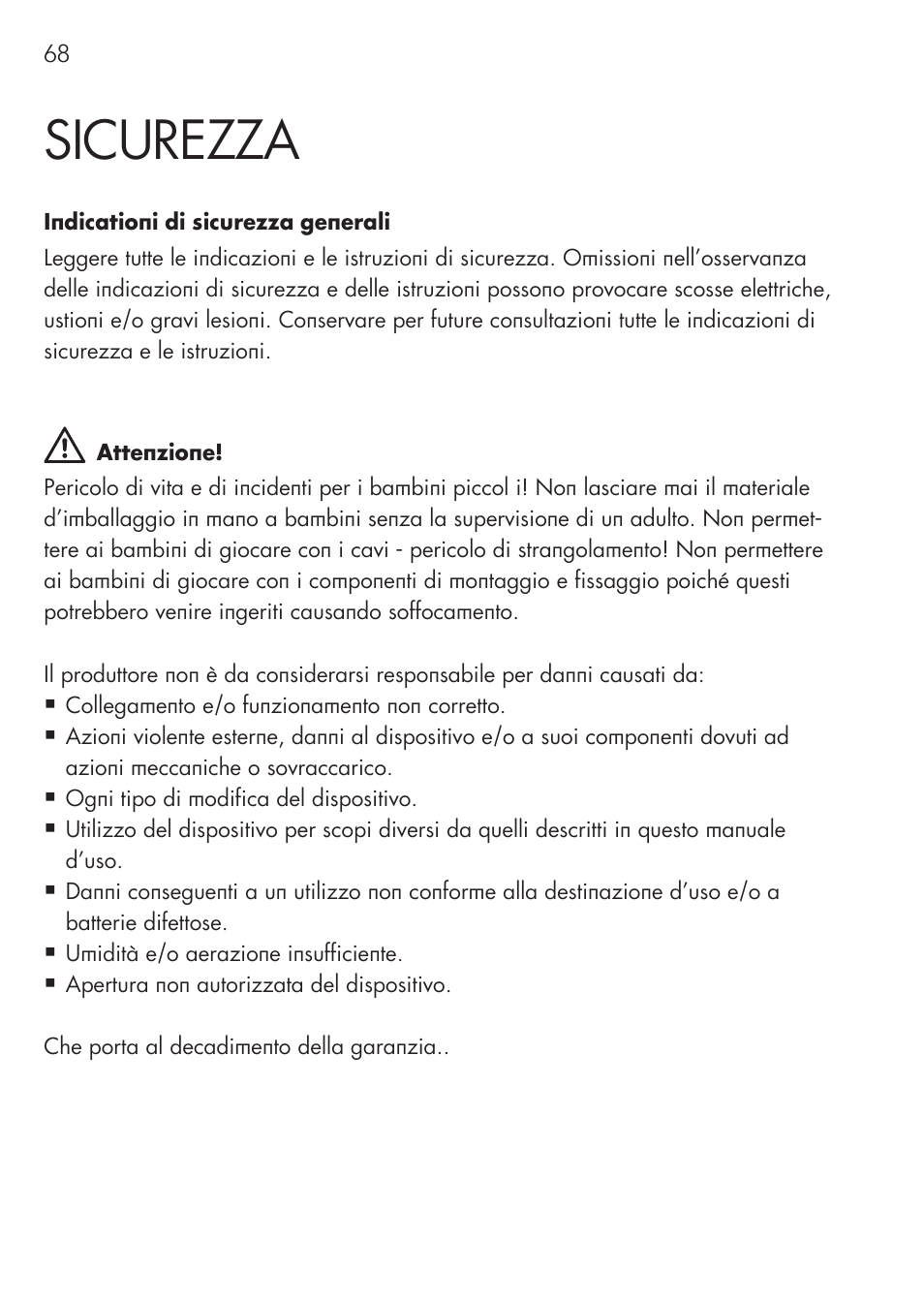 Sicurezza | AEG CHARGING UNIT LM 1.5 User Manual | Page 68 / 124