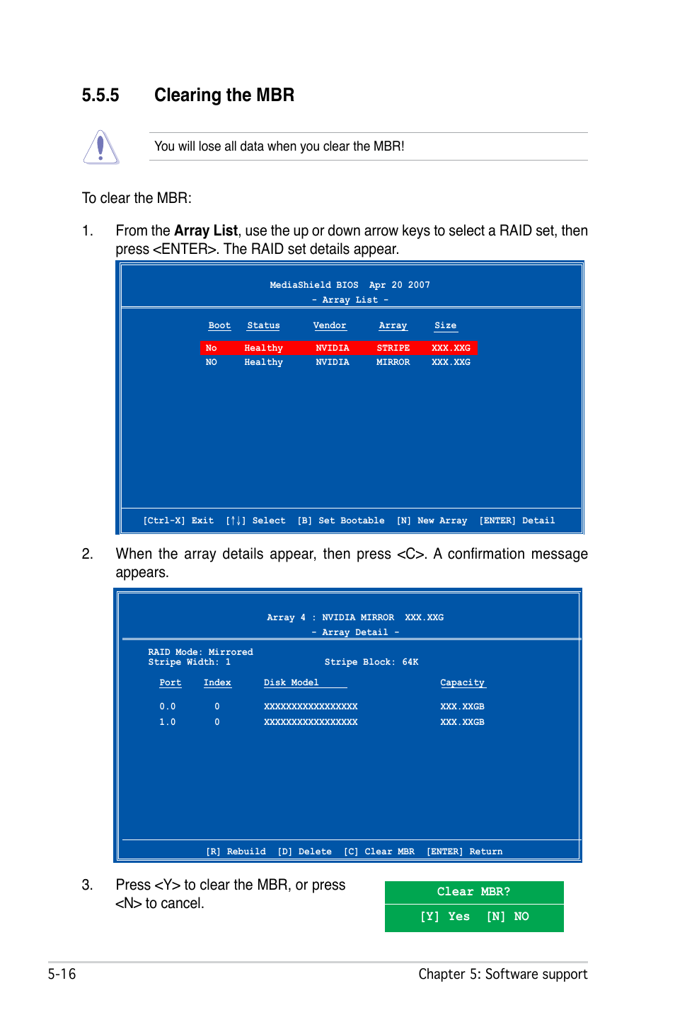 5 clearing the mbr | Asus M2N-L User Manual | Page 102 / 108
