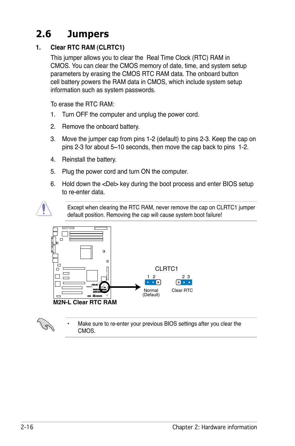 6 jumpers | Asus M2N-L User Manual | Page 36 / 108
