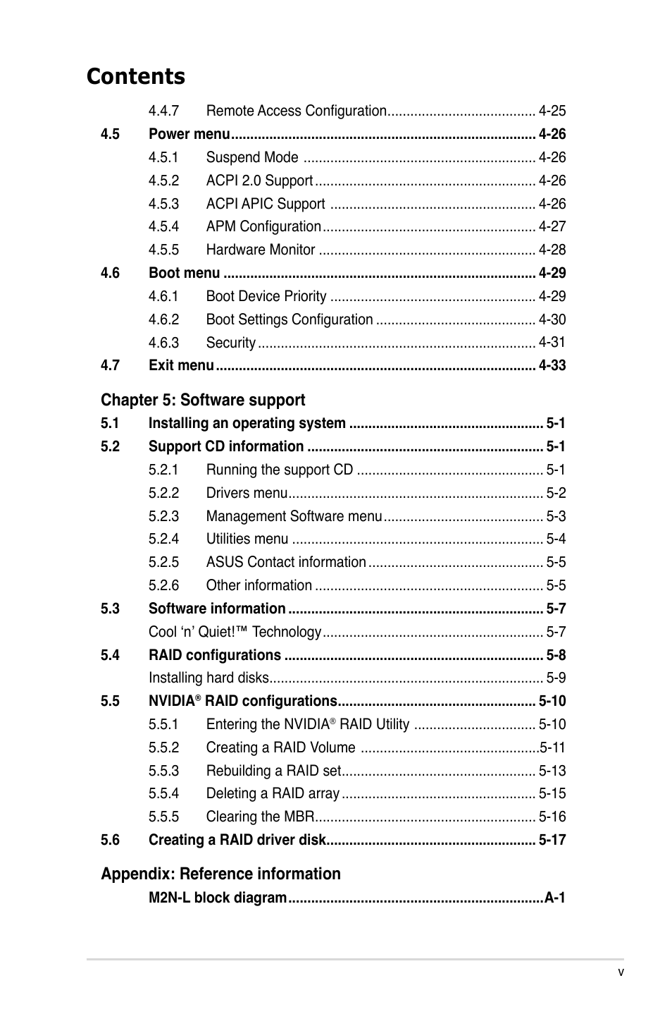 Asus M2N-L User Manual | Page 5 / 108