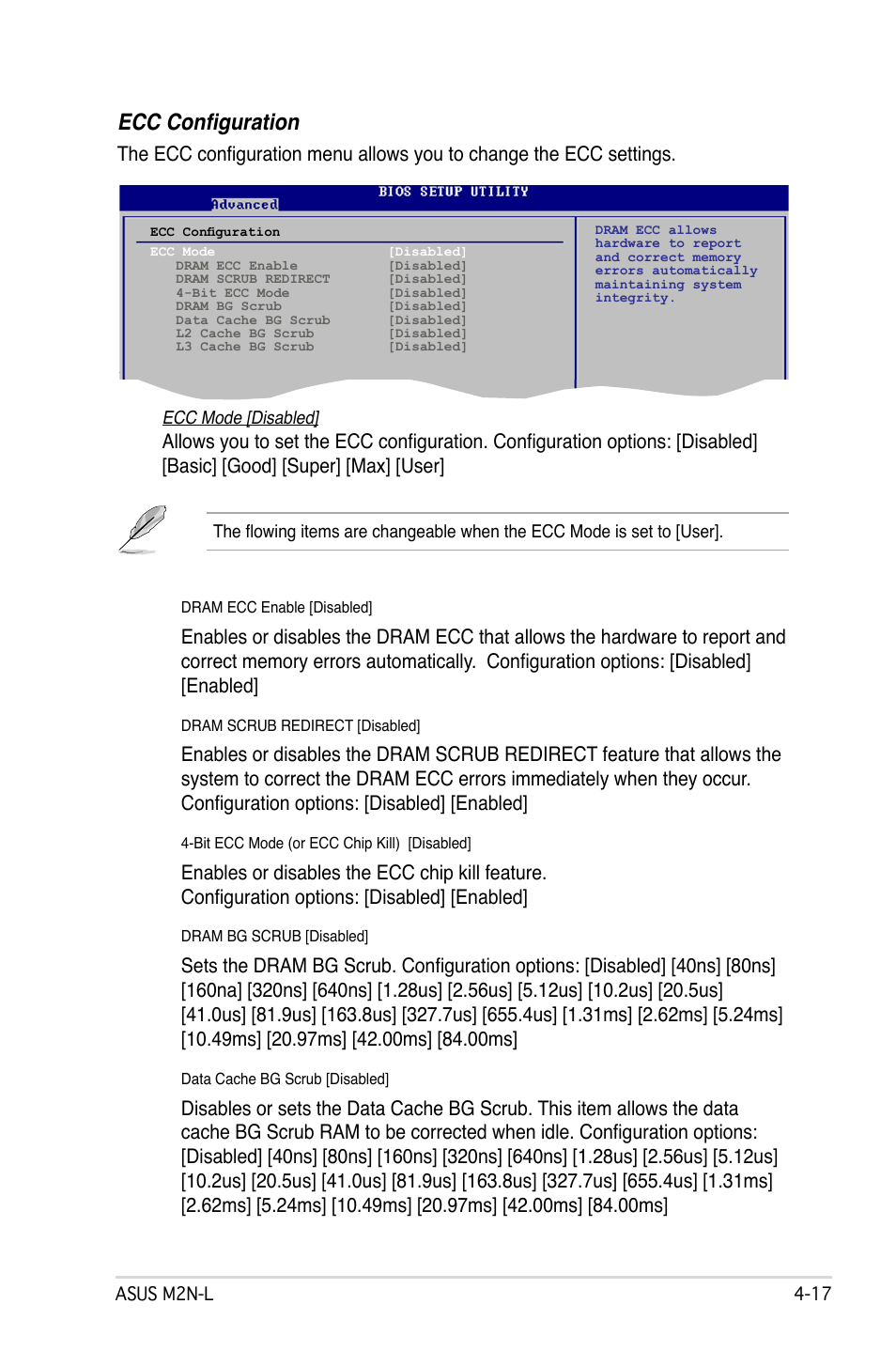 Ecc configuration | Asus M2N-L User Manual | Page 67 / 108